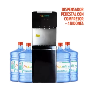 Dispensador con Compresor frío/caliente + 4 Bidones 20 lts.