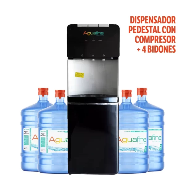 Dispensador con Compresor frío/caliente + 4 Bidones 20 lts.