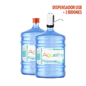 Dispensador USB + 2 Bidones 20 lts.