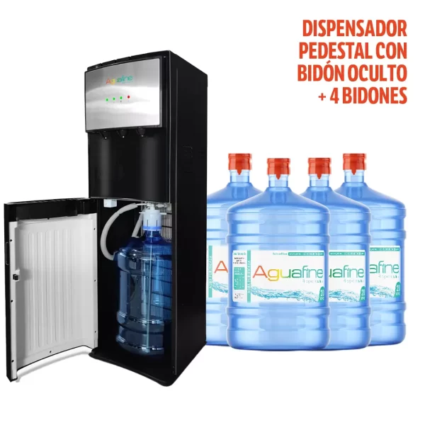 Dispensador Bidón Oculto frío/calor + 4 Bidones 20 lts.