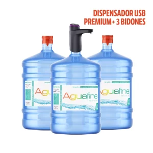 Dispensador USB Premium + 3 Bidones 20 lts.